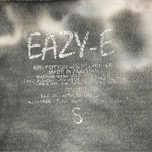 Easy E black & white tie dye short sleeve tee with face print men's size small - Picture 3 of 11